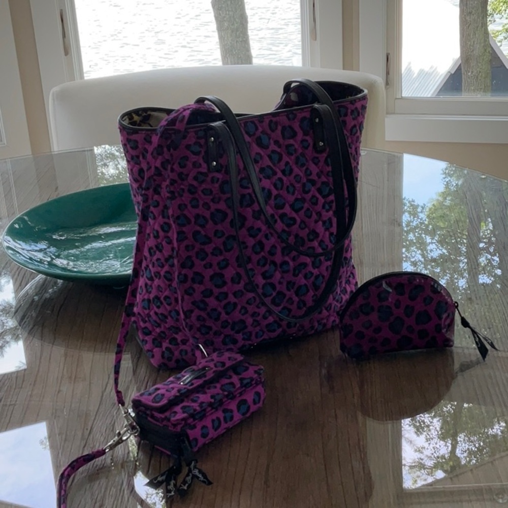 Vera Bradley Leopard Spots Tote Set